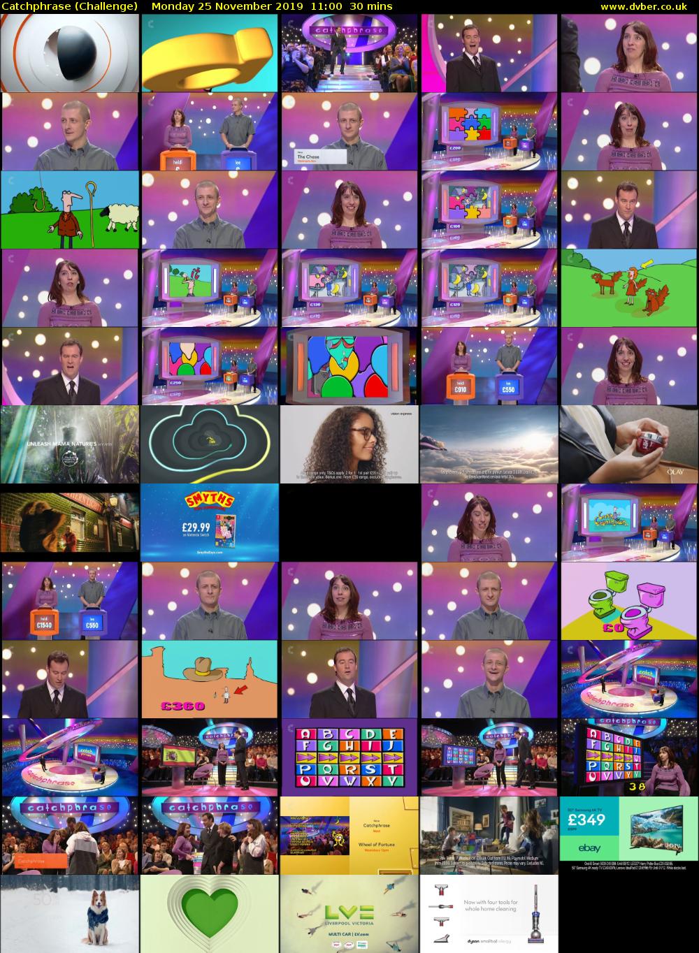 Catchphrase (Challenge) Monday 25 November 2019 11:00 - 11:30