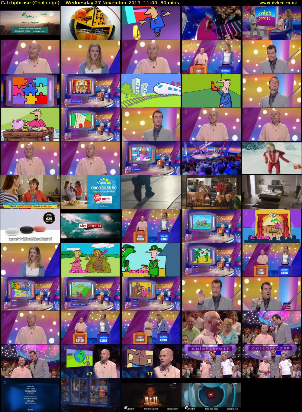 Catchphrase (Challenge) Wednesday 27 November 2019 11:00 - 11:30