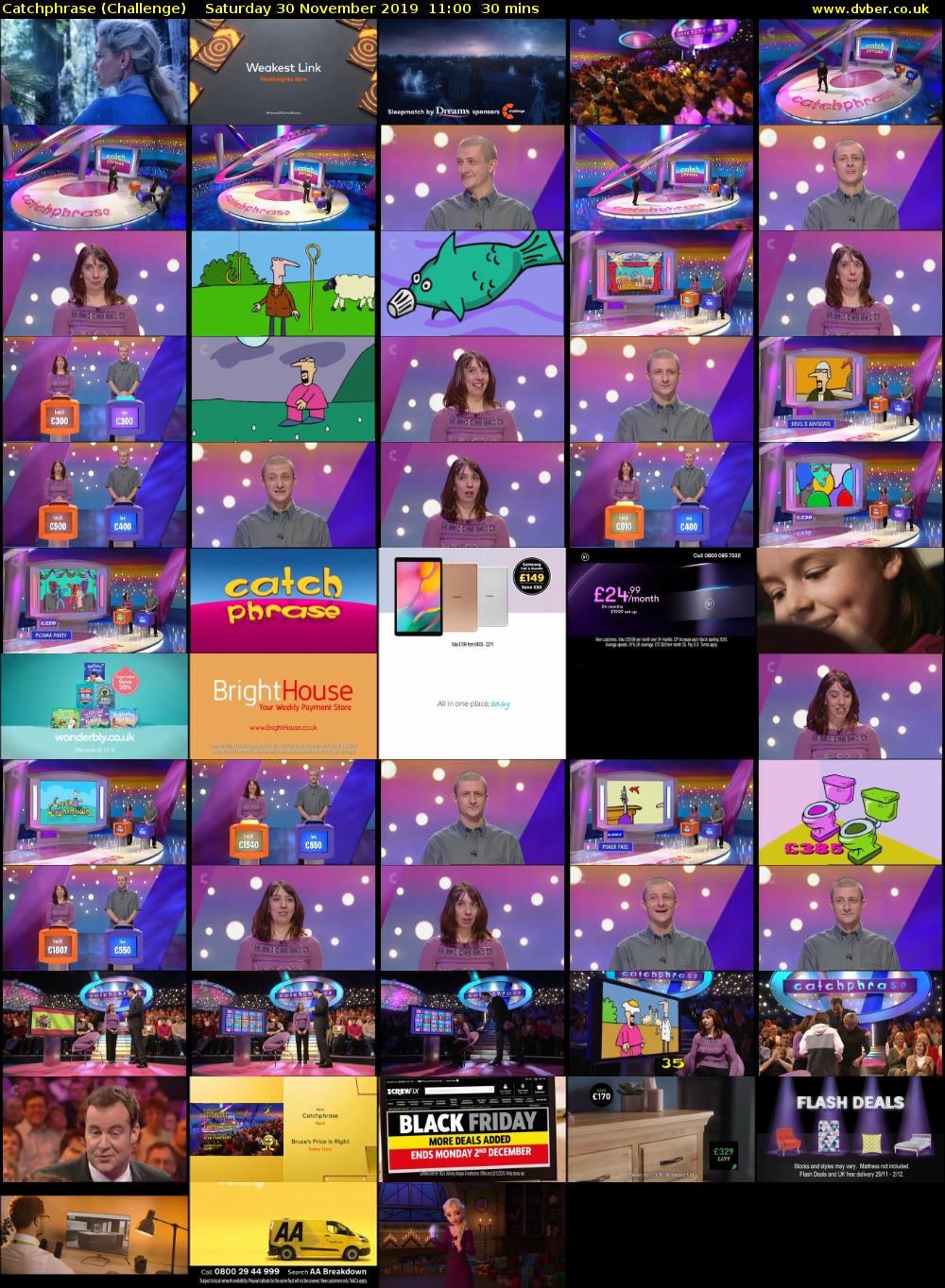 Catchphrase (Challenge) Saturday 30 November 2019 11:00 - 11:30