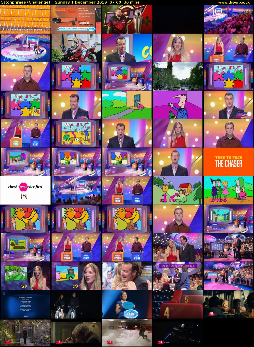 Catchphrase (Challenge) Sunday 1 December 2019 07:00 - 07:30