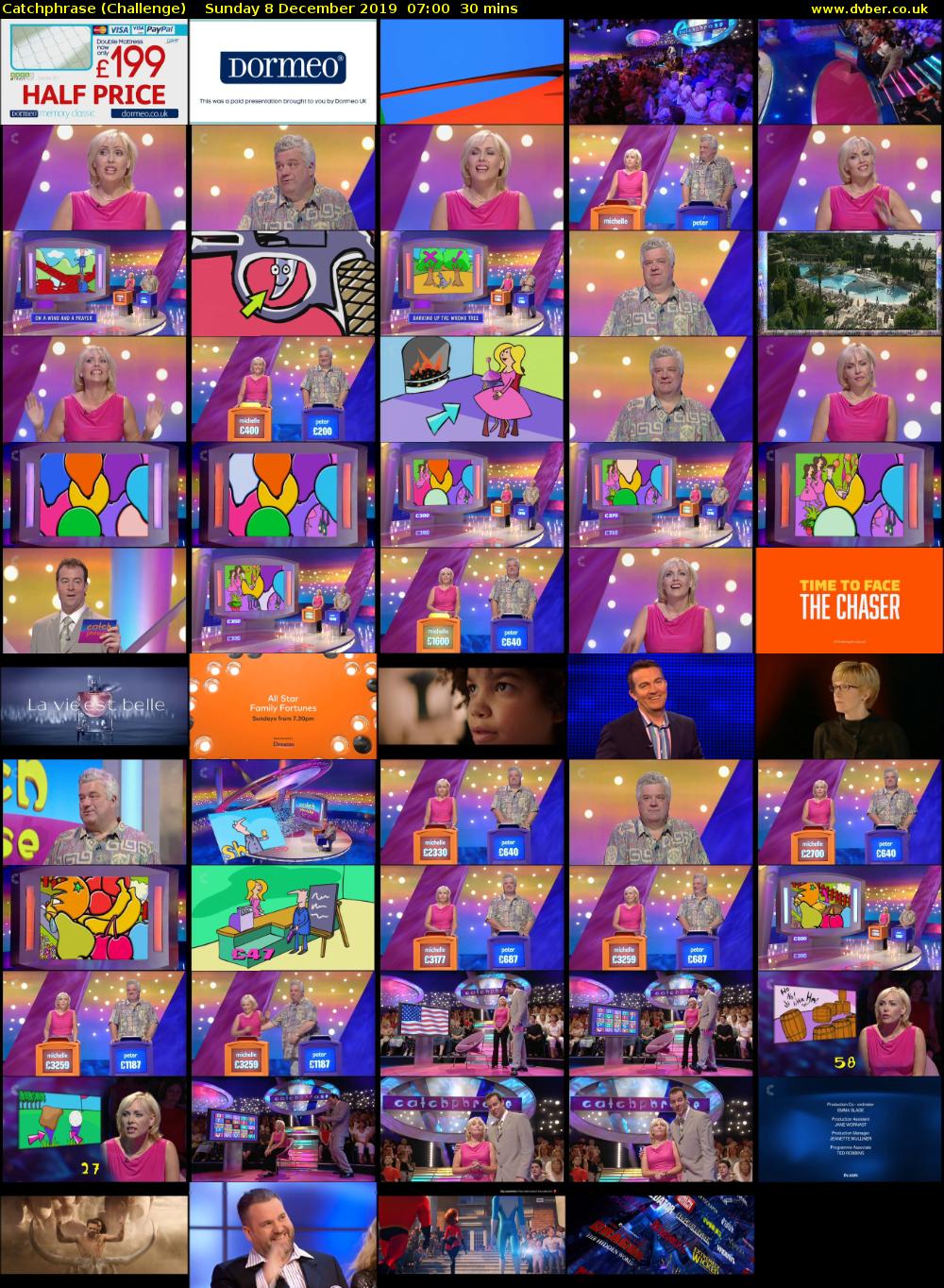 Catchphrase (Challenge) Sunday 8 December 2019 07:00 - 07:30