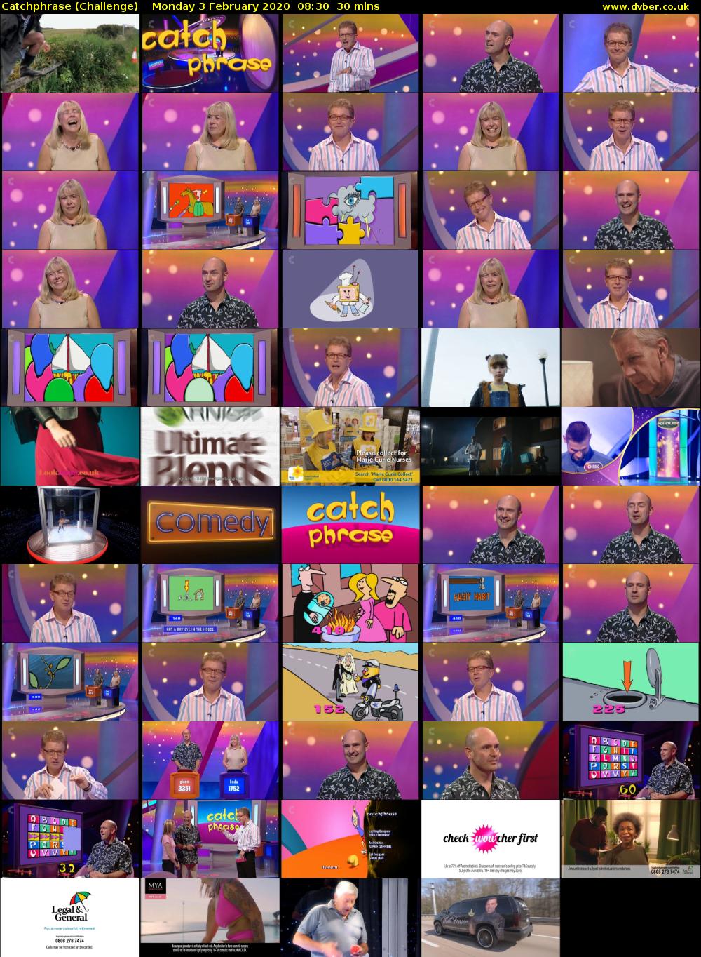 Catchphrase (Challenge) Monday 3 February 2020 08:30 - 09:00