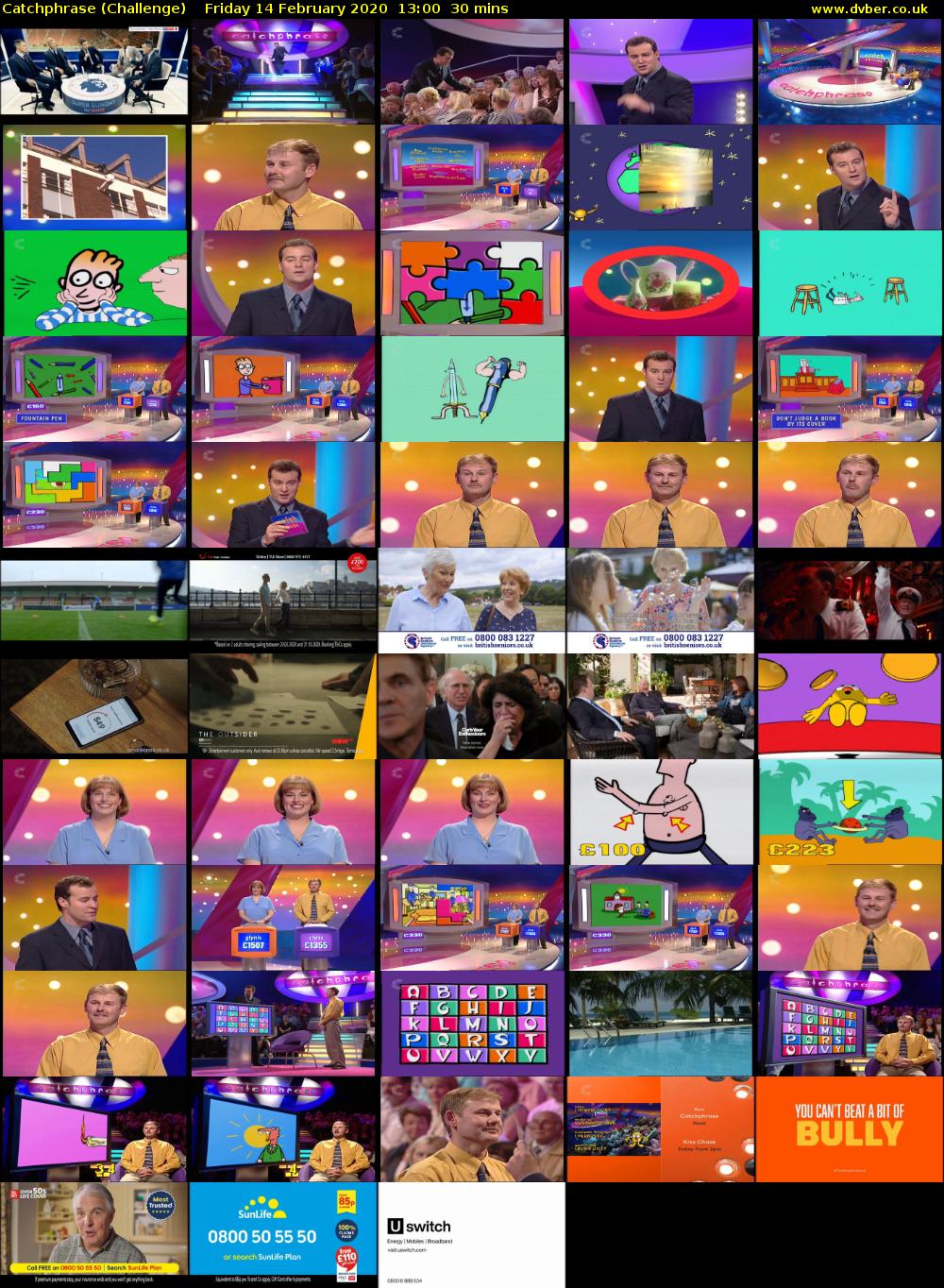 Catchphrase (Challenge) Friday 14 February 2020 13:00 - 13:30