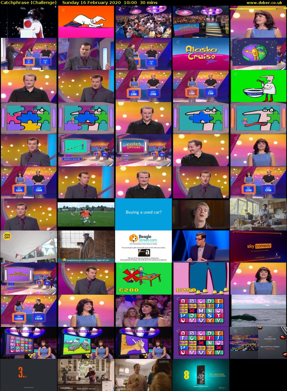 Catchphrase (Challenge) Sunday 16 February 2020 10:00 - 10:30