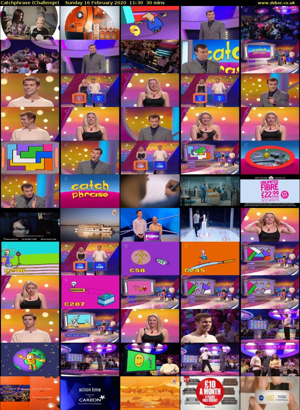 Catchphrase (Challenge) Sunday 16 February 2020 11:30 - 12:00