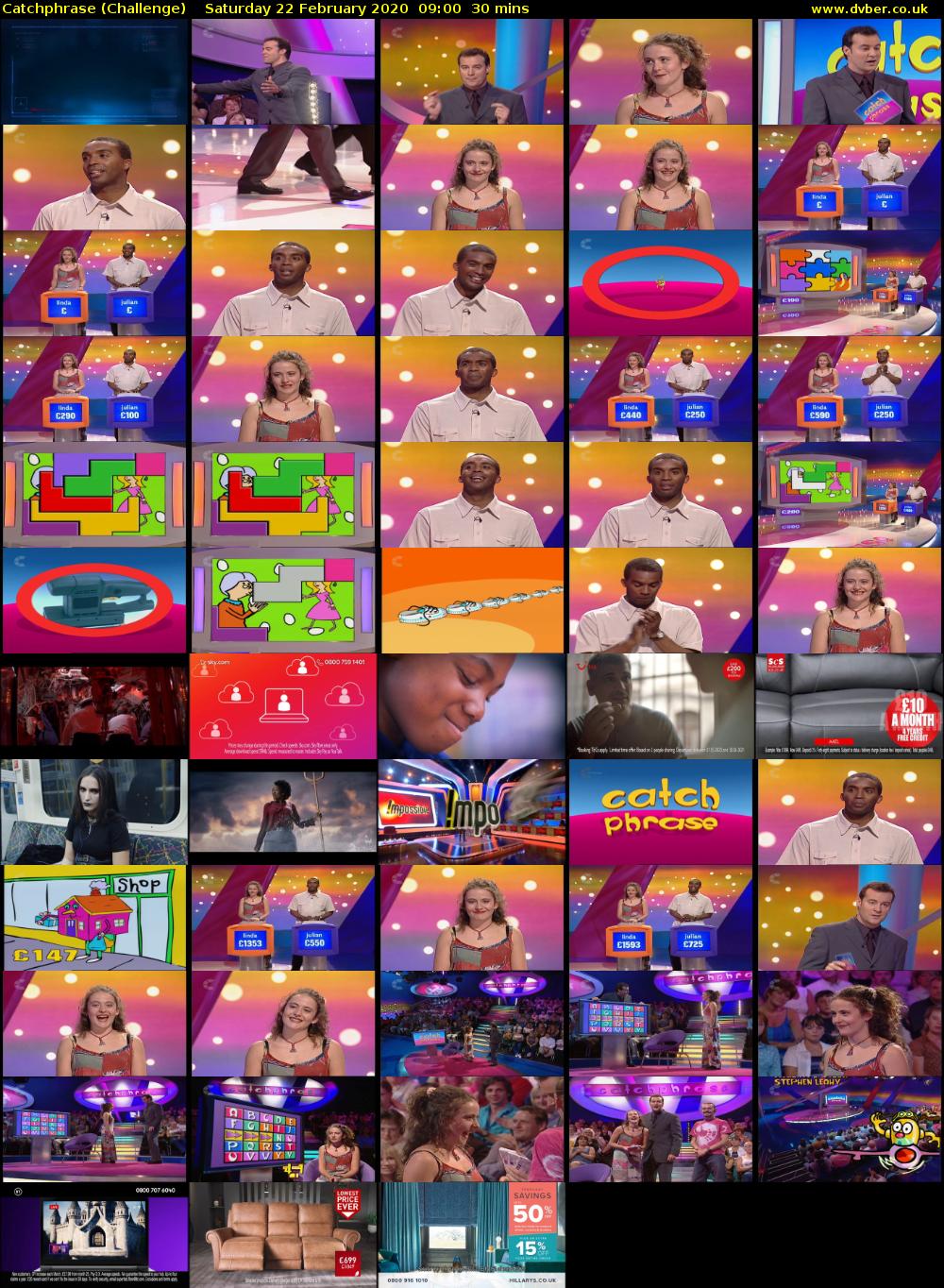 Catchphrase (Challenge) Saturday 22 February 2020 09:00 - 09:30