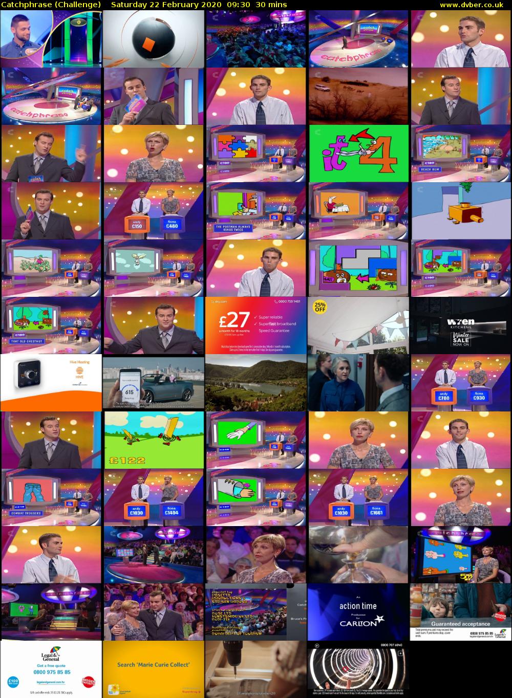 Catchphrase (Challenge) Saturday 22 February 2020 09:30 - 10:00