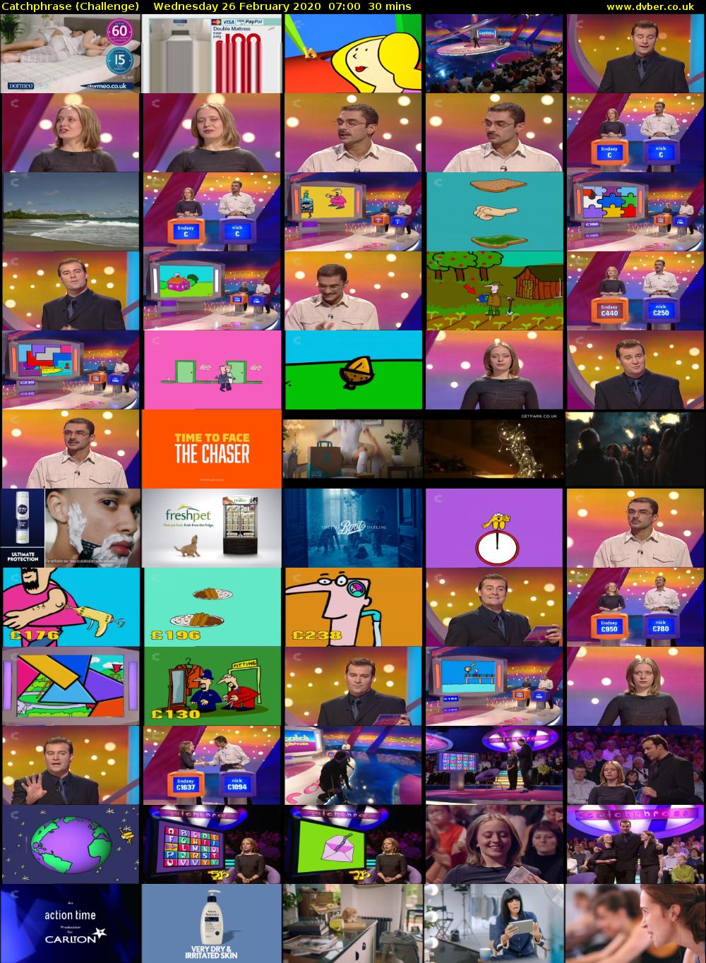 Catchphrase (Challenge) Wednesday 26 February 2020 07:00 - 07:30