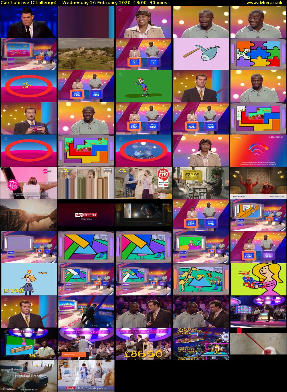 Catchphrase (Challenge) Wednesday 26 February 2020 13:00 - 13:30