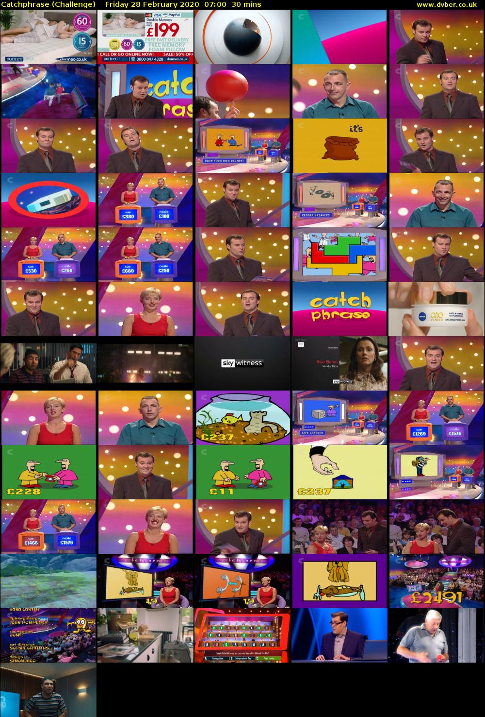 Catchphrase (Challenge) Friday 28 February 2020 07:00 - 07:30