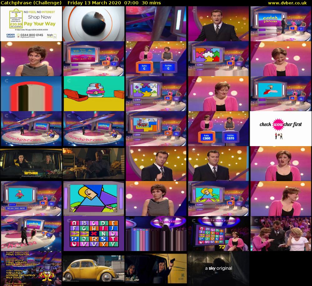 Catchphrase (Challenge) Friday 13 March 2020 07:00 - 07:30