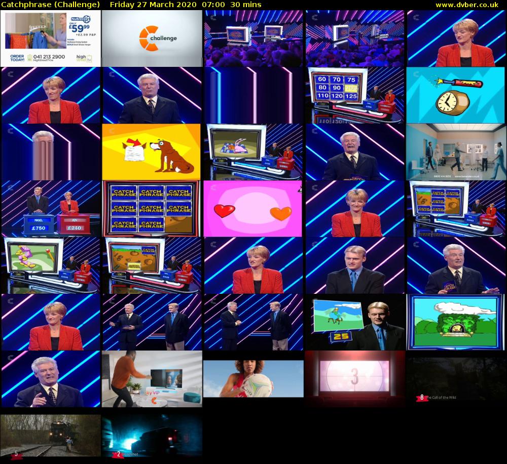 Catchphrase (Challenge) Friday 27 March 2020 07:00 - 07:30