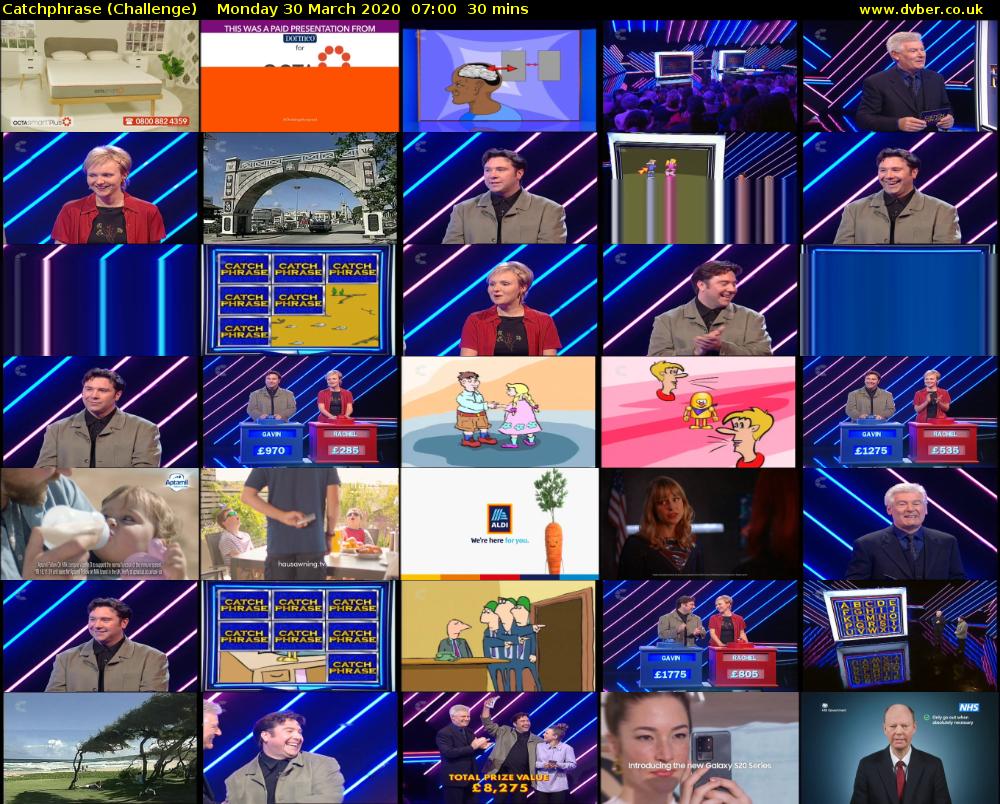 Catchphrase (Challenge) Monday 30 March 2020 07:00 - 07:30