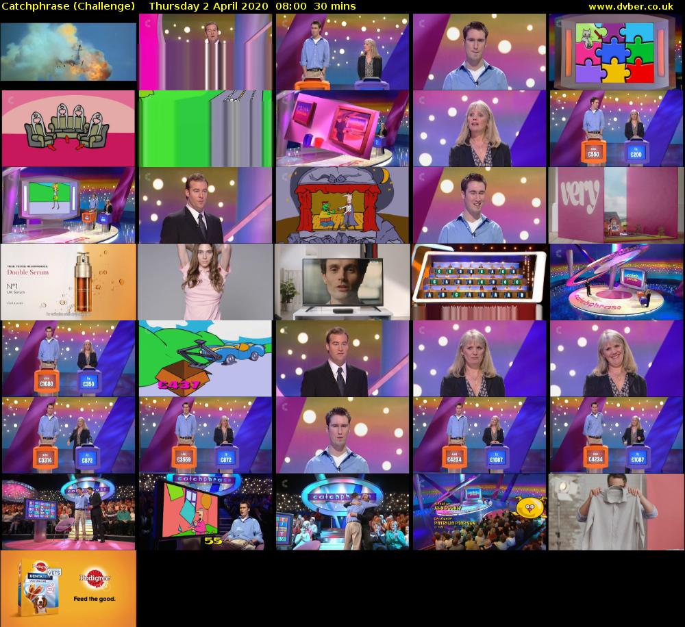Catchphrase (Challenge) Thursday 2 April 2020 08:00 - 08:30