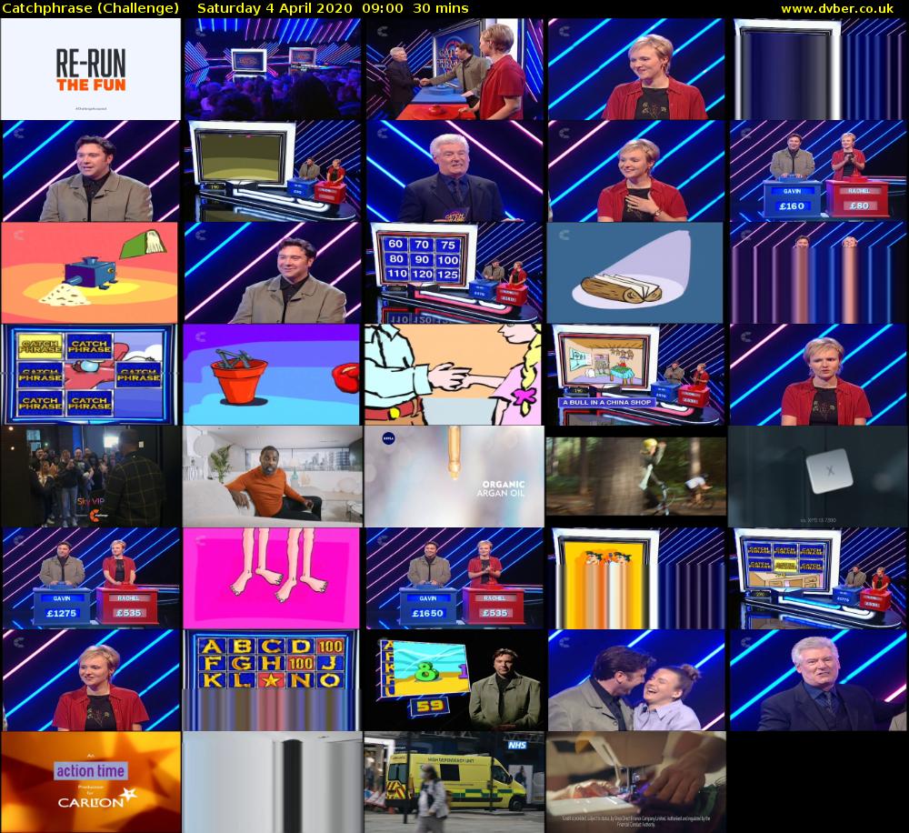 Catchphrase (Challenge) Saturday 4 April 2020 09:00 - 09:30