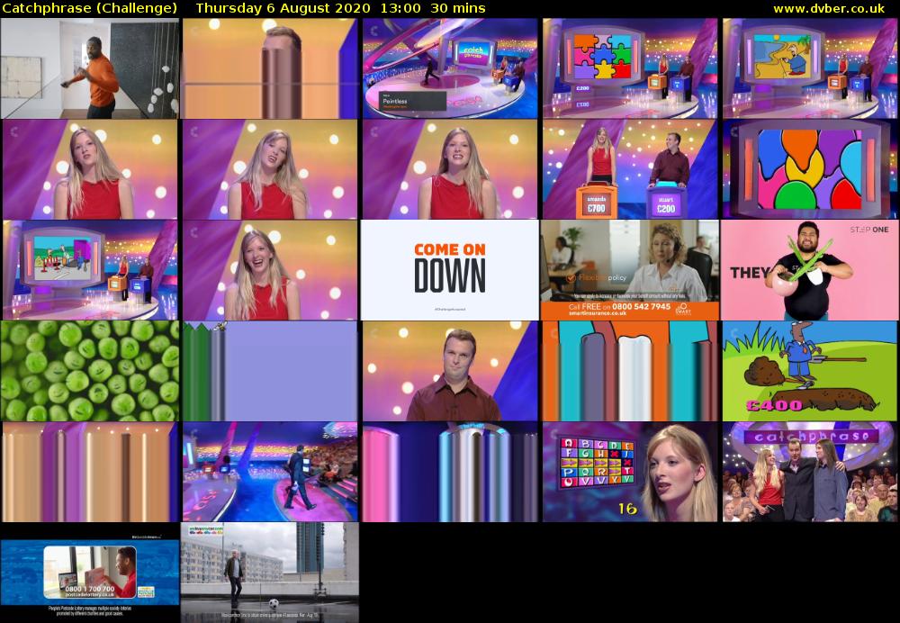 Catchphrase (Challenge) Thursday 6 August 2020 13:00 - 13:30