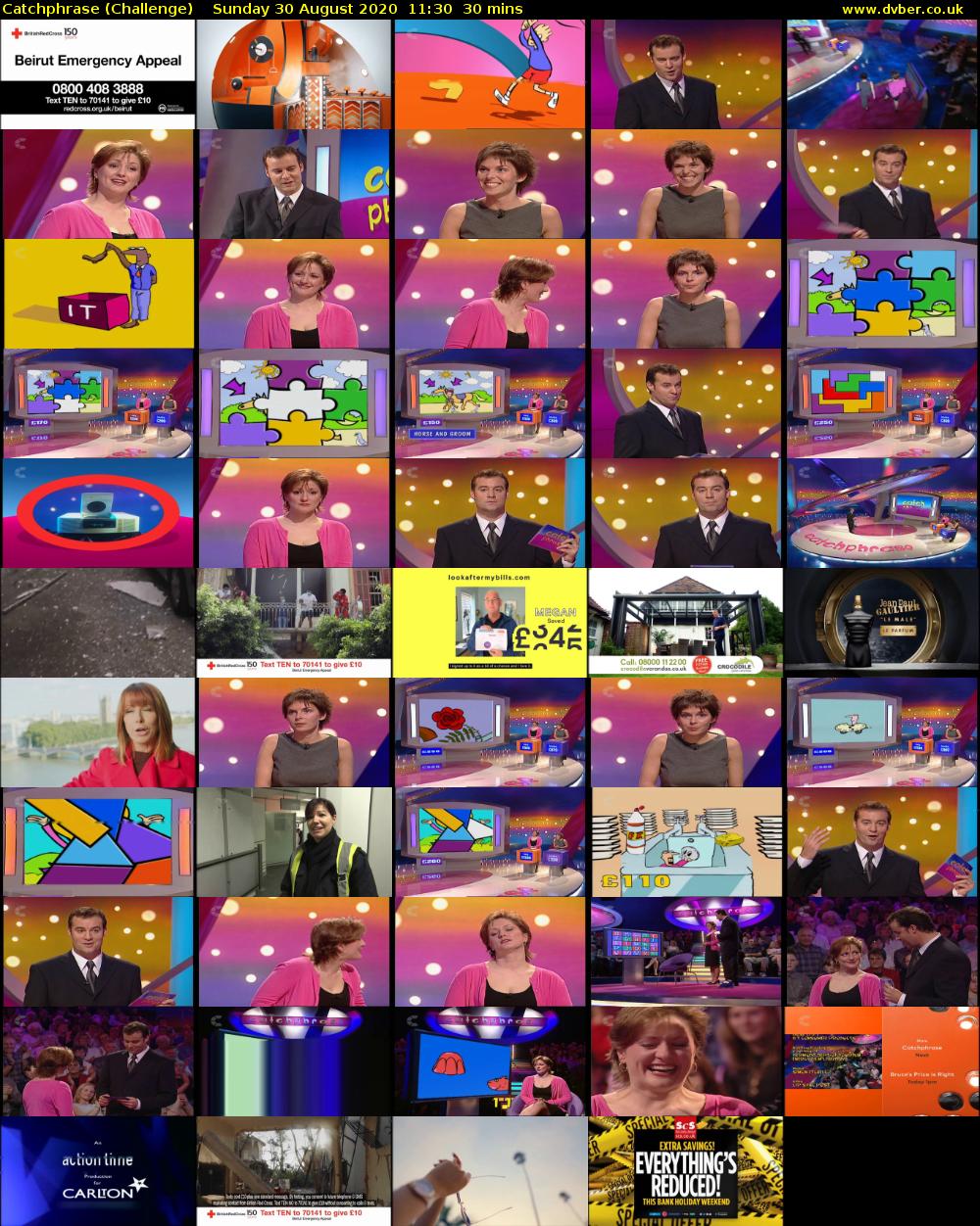 Catchphrase (Challenge) Sunday 30 August 2020 11:30 - 12:00