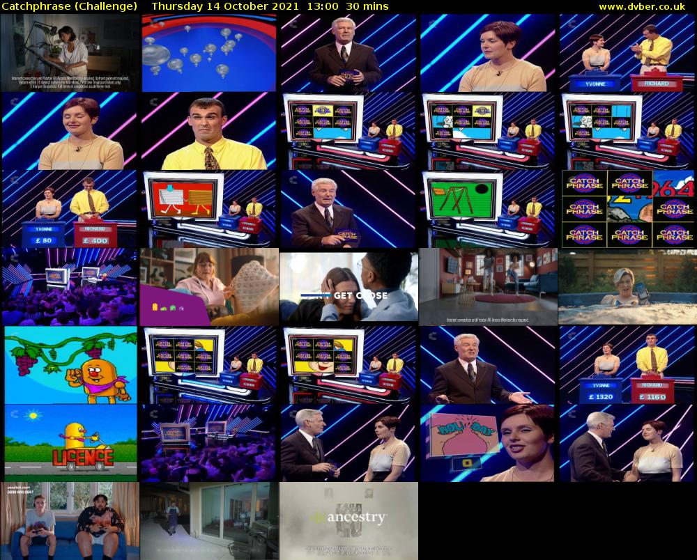 Catchphrase (Challenge) Thursday 14 October 2021 13:00 - 13:30
