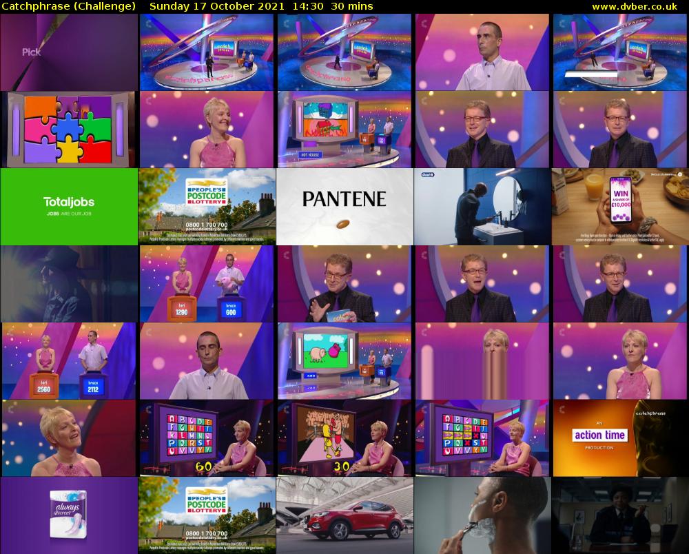 Catchphrase (Challenge) Sunday 17 October 2021 14:30 - 15:00