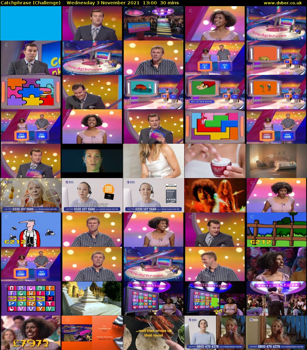Catchphrase (Challenge) Wednesday 3 November 2021 13:00 - 13:30