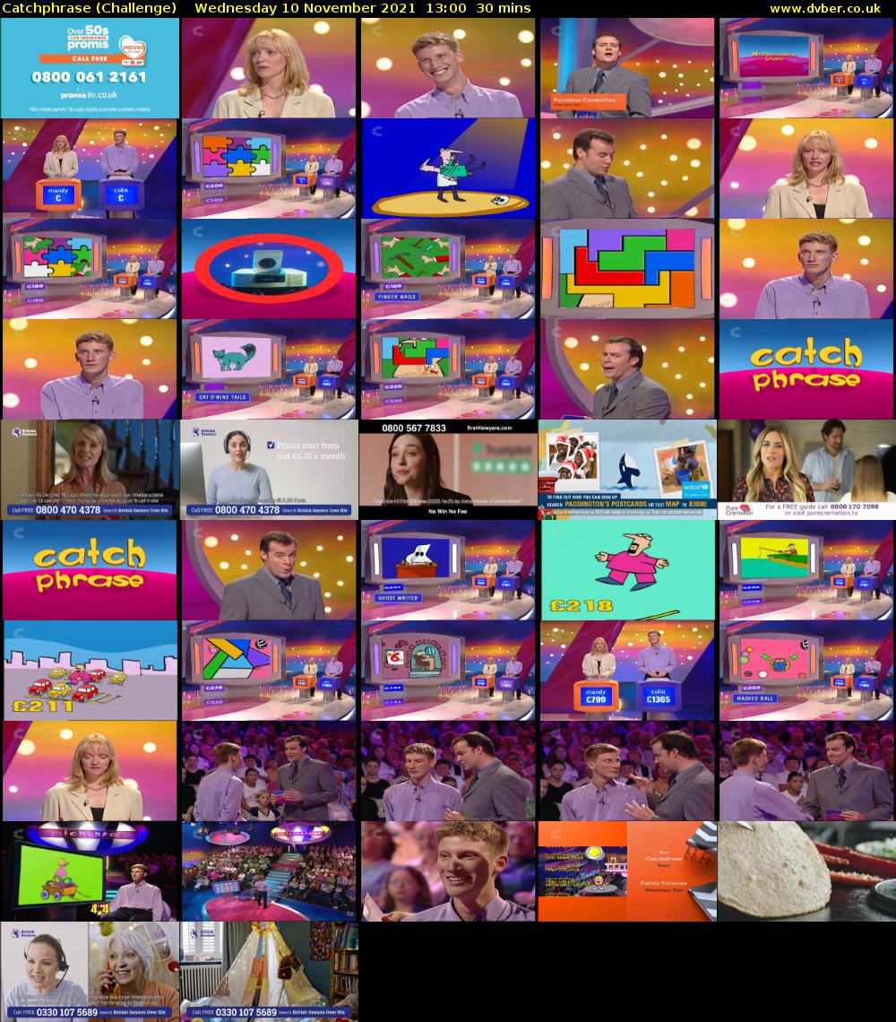 Catchphrase (Challenge) Wednesday 10 November 2021 13:00 - 13:30