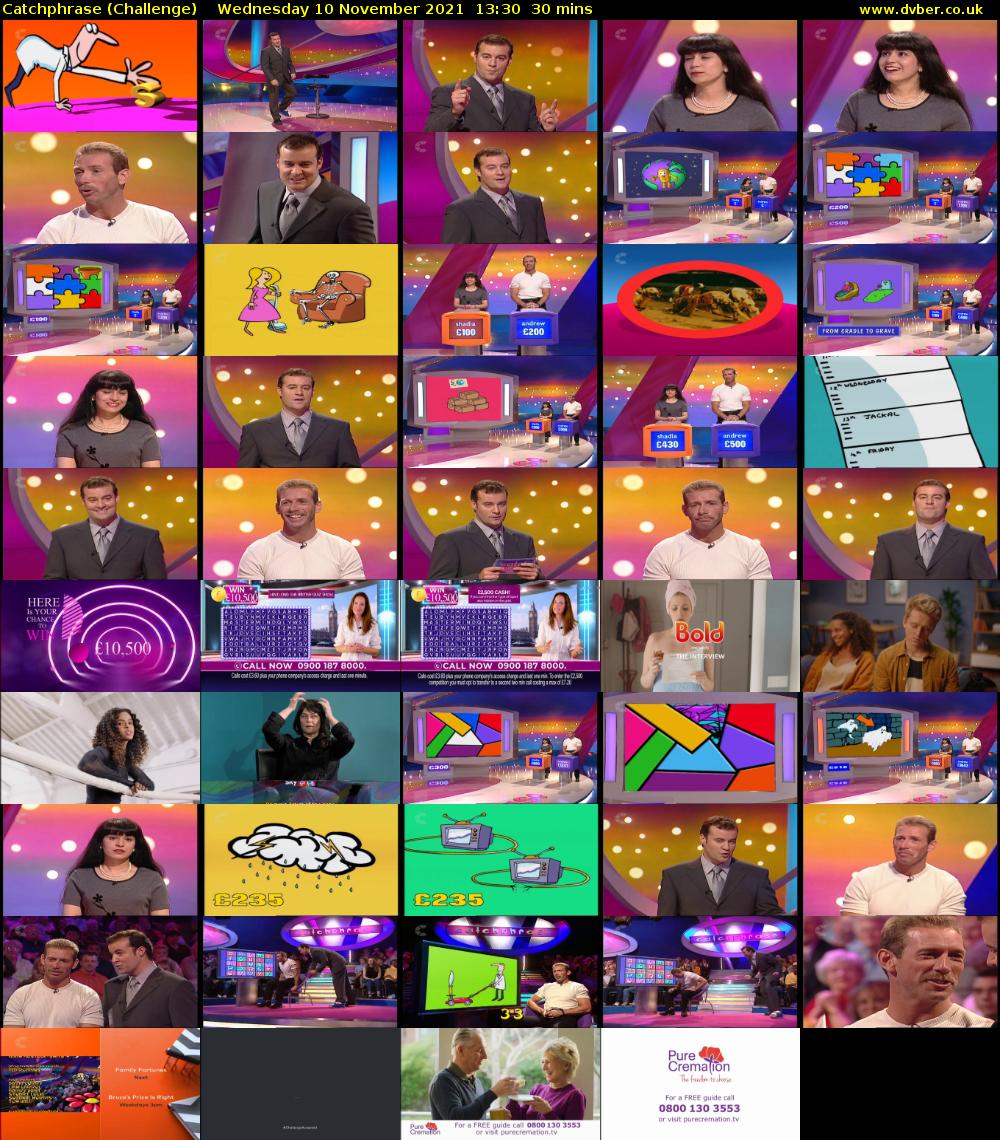 Catchphrase (Challenge) Wednesday 10 November 2021 13:30 - 14:00