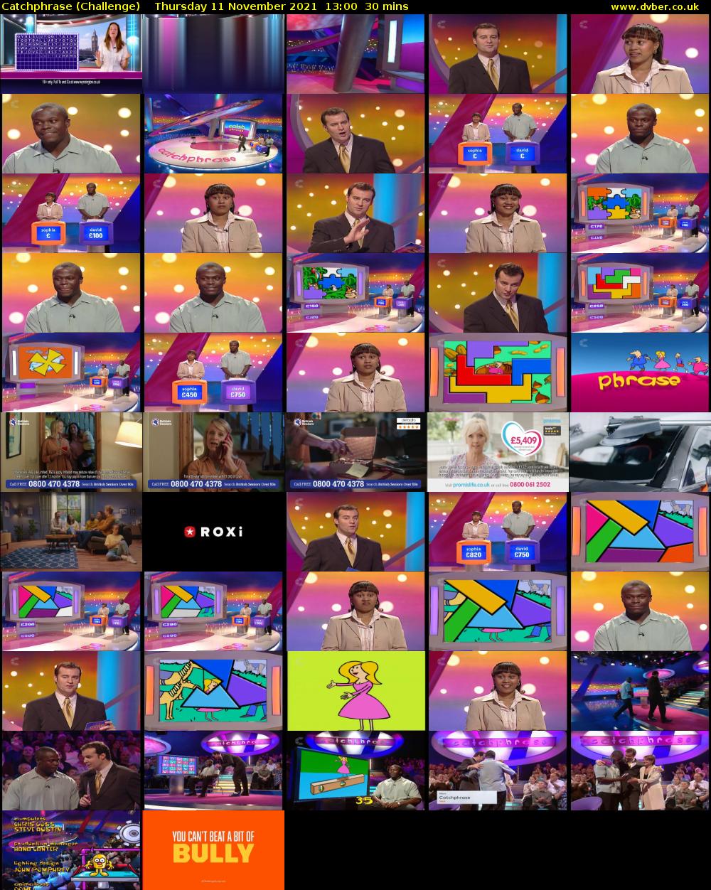 Catchphrase (Challenge) Thursday 11 November 2021 13:00 - 13:30