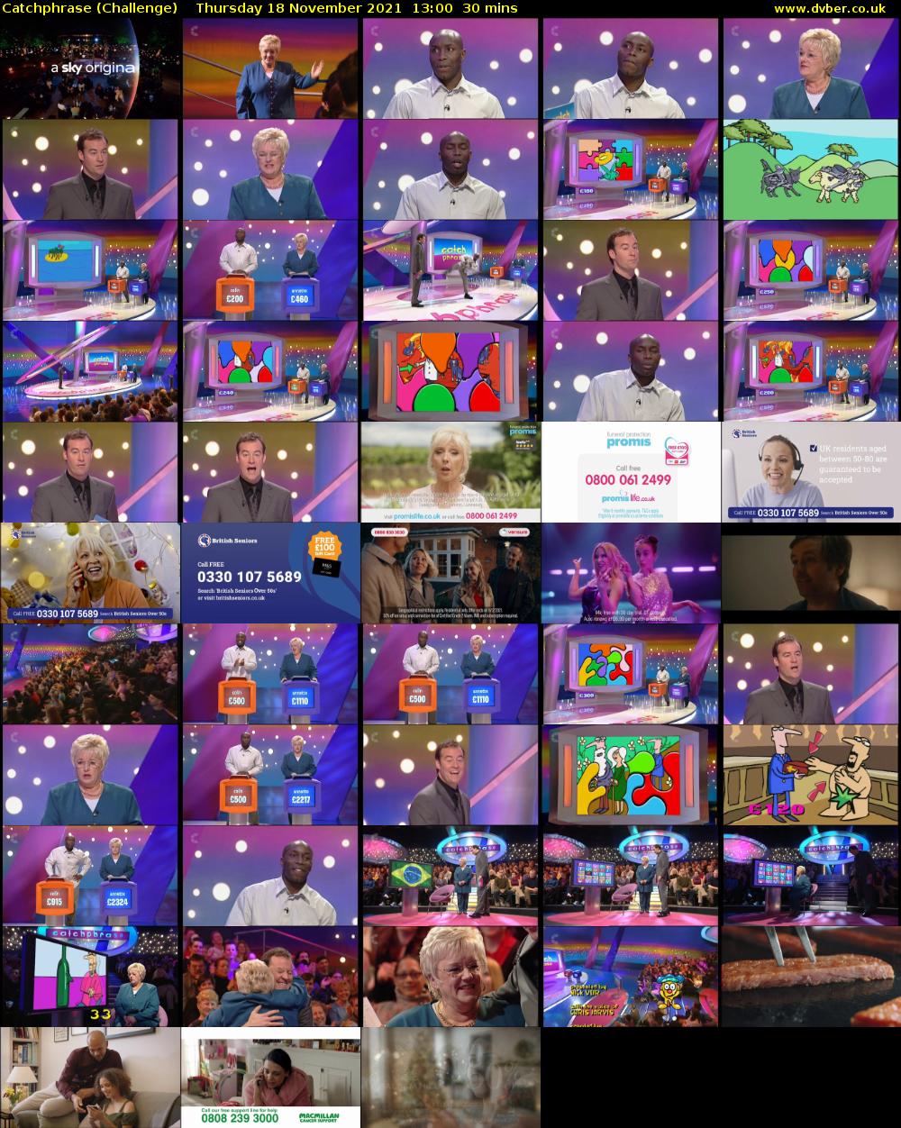 Catchphrase (Challenge) Thursday 18 November 2021 13:00 - 13:30