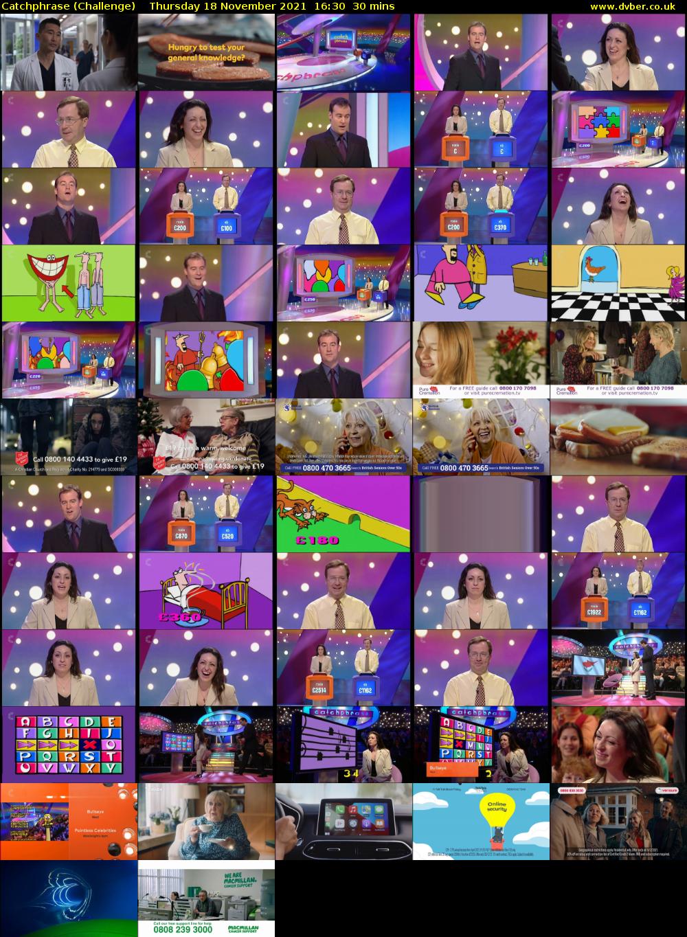 Catchphrase (Challenge) Thursday 18 November 2021 16:30 - 17:00