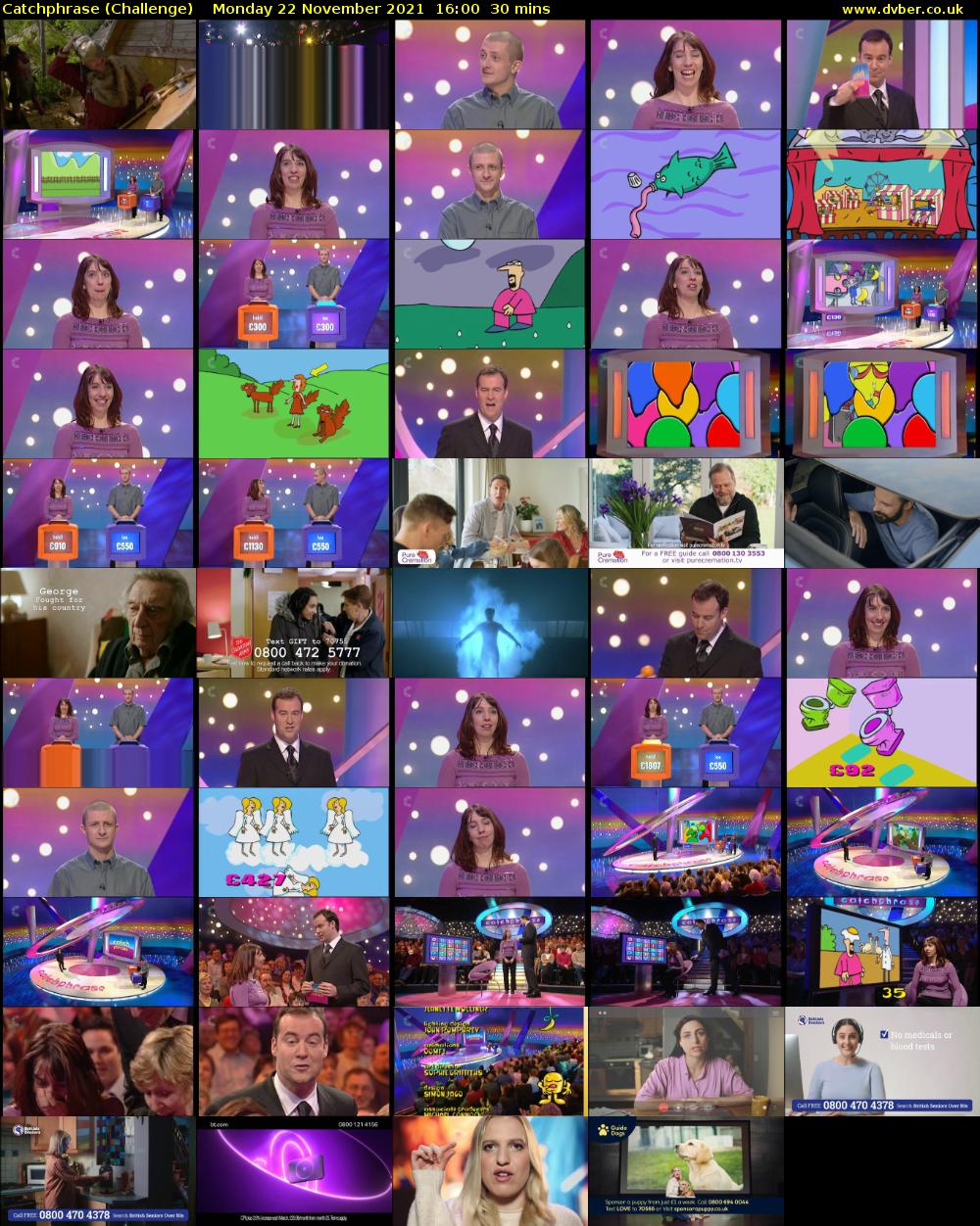 Catchphrase (Challenge) Monday 22 November 2021 16:00 - 16:30