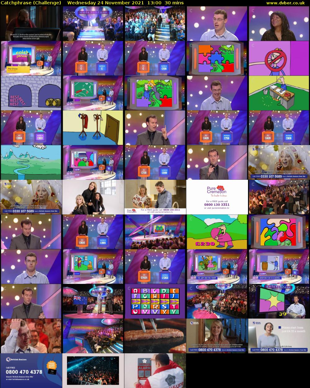 Catchphrase (Challenge) Wednesday 24 November 2021 13:00 - 13:30