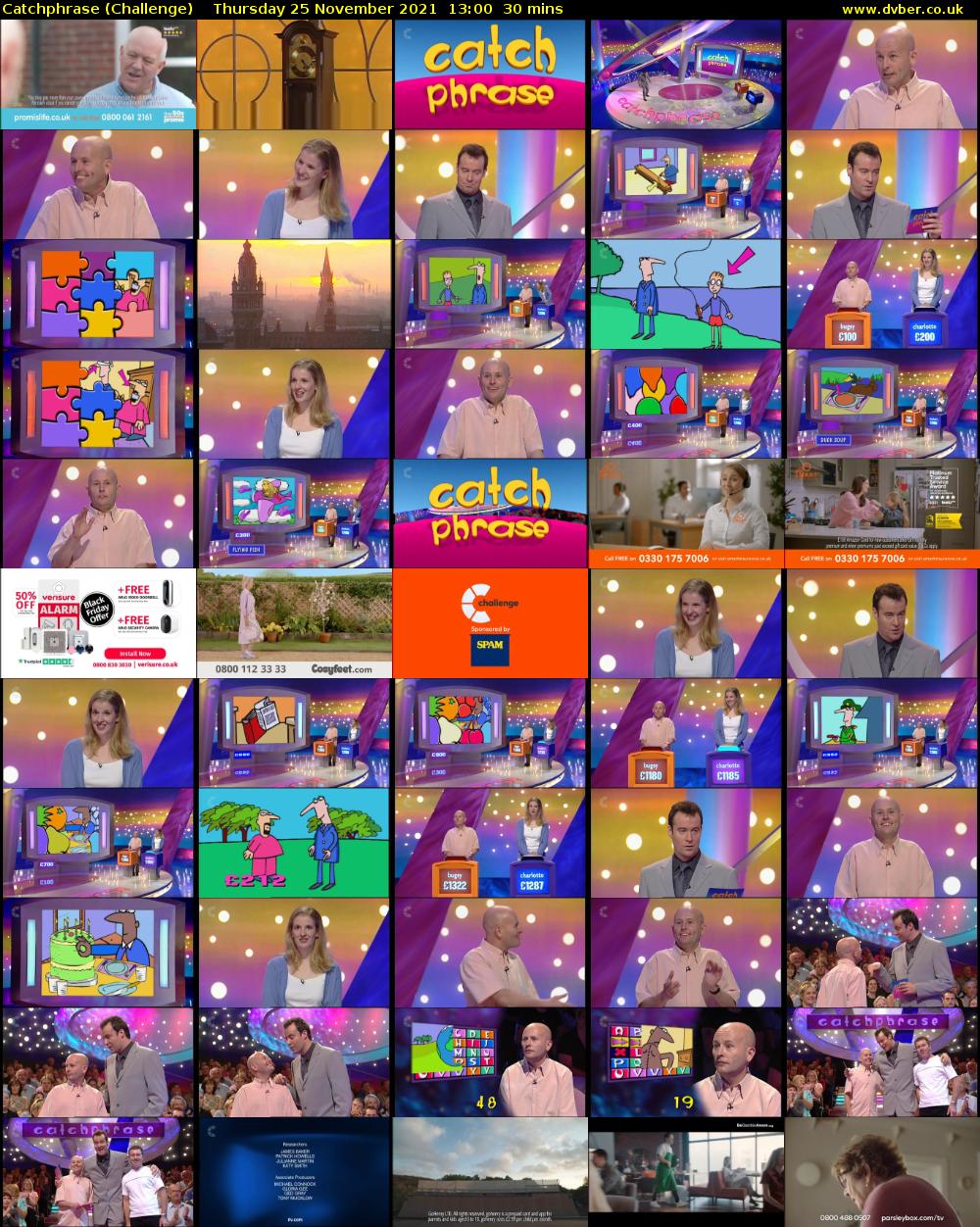 Catchphrase (Challenge) Thursday 25 November 2021 13:00 - 13:30