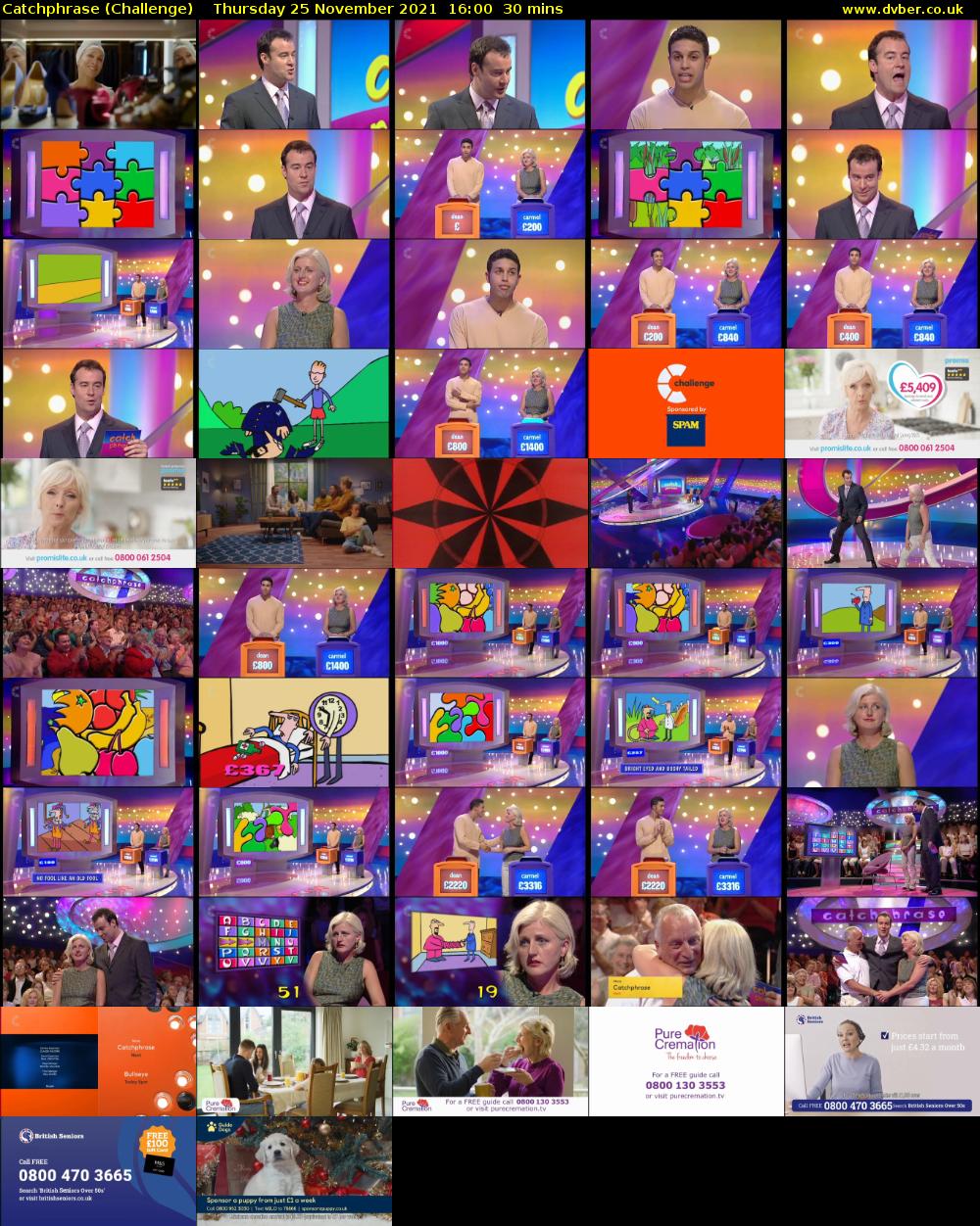 Catchphrase (Challenge) Thursday 25 November 2021 16:00 - 16:30