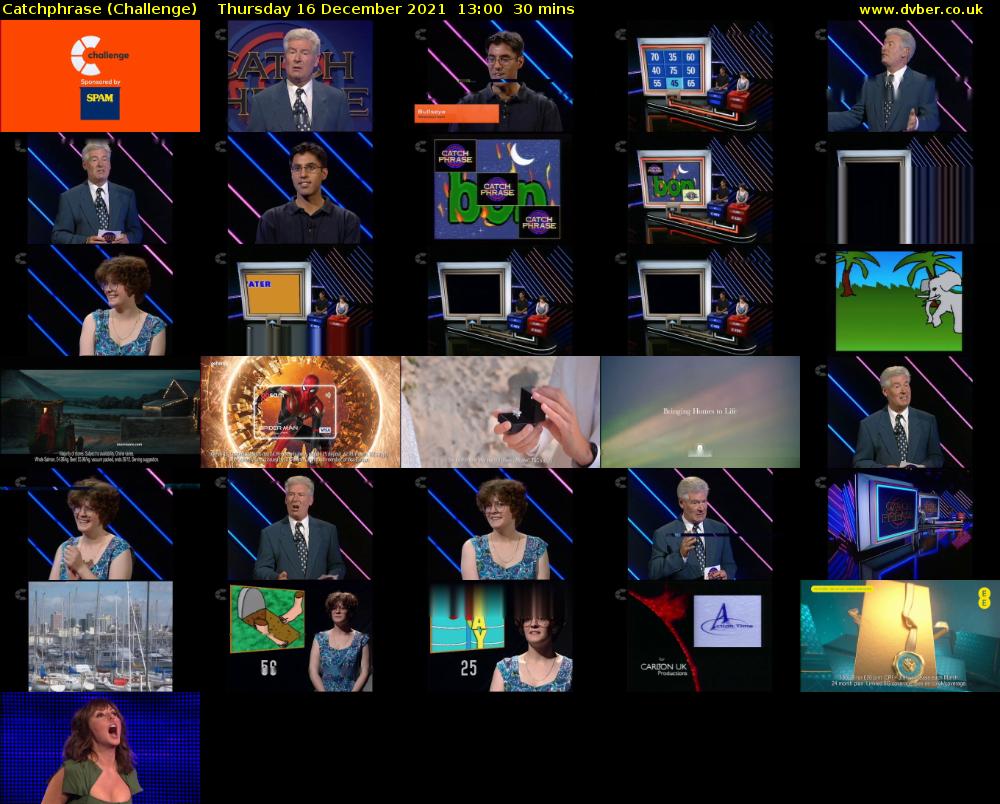 Catchphrase (Challenge) Thursday 16 December 2021 13:00 - 13:30