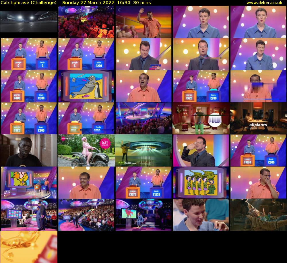 Catchphrase (Challenge) Sunday 27 March 2022 16:30 - 17:00
