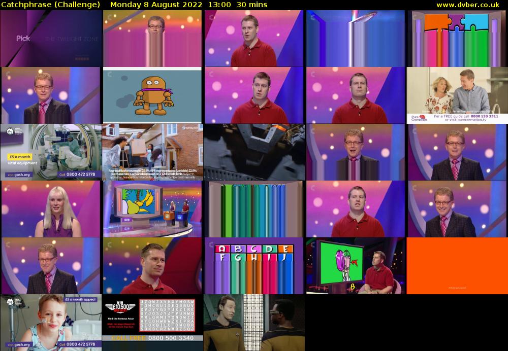 Catchphrase (Challenge) Monday 8 August 2022 13:00 - 13:30