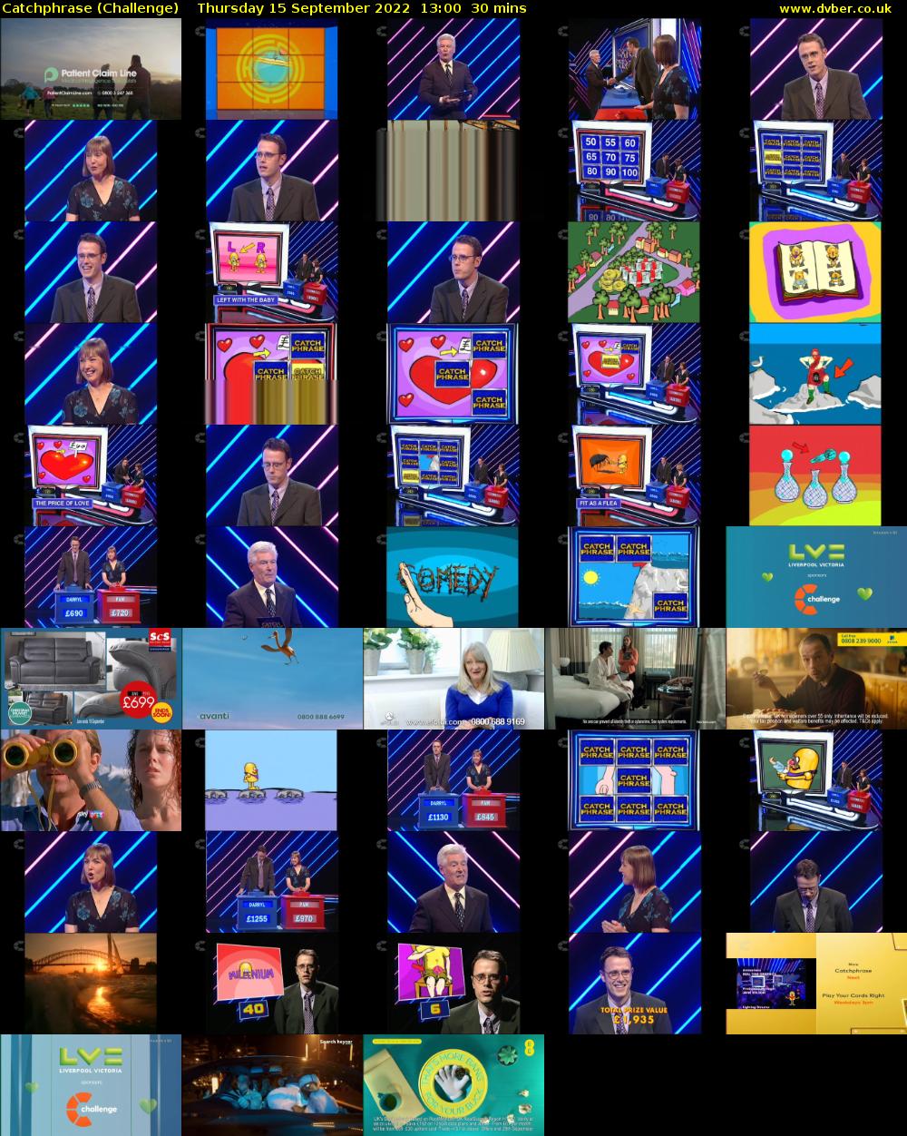 Catchphrase (Challenge) Thursday 15 September 2022 13:00 - 13:30