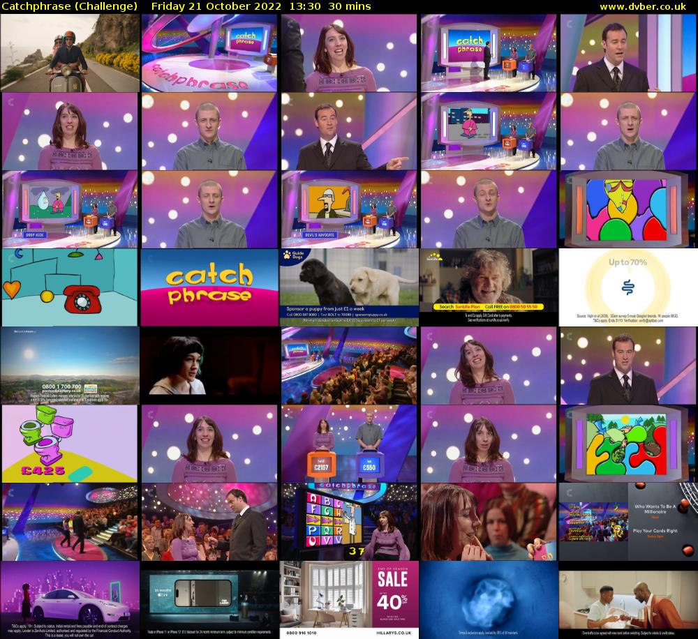 Catchphrase (Challenge) Friday 21 October 2022 13:30 - 14:00