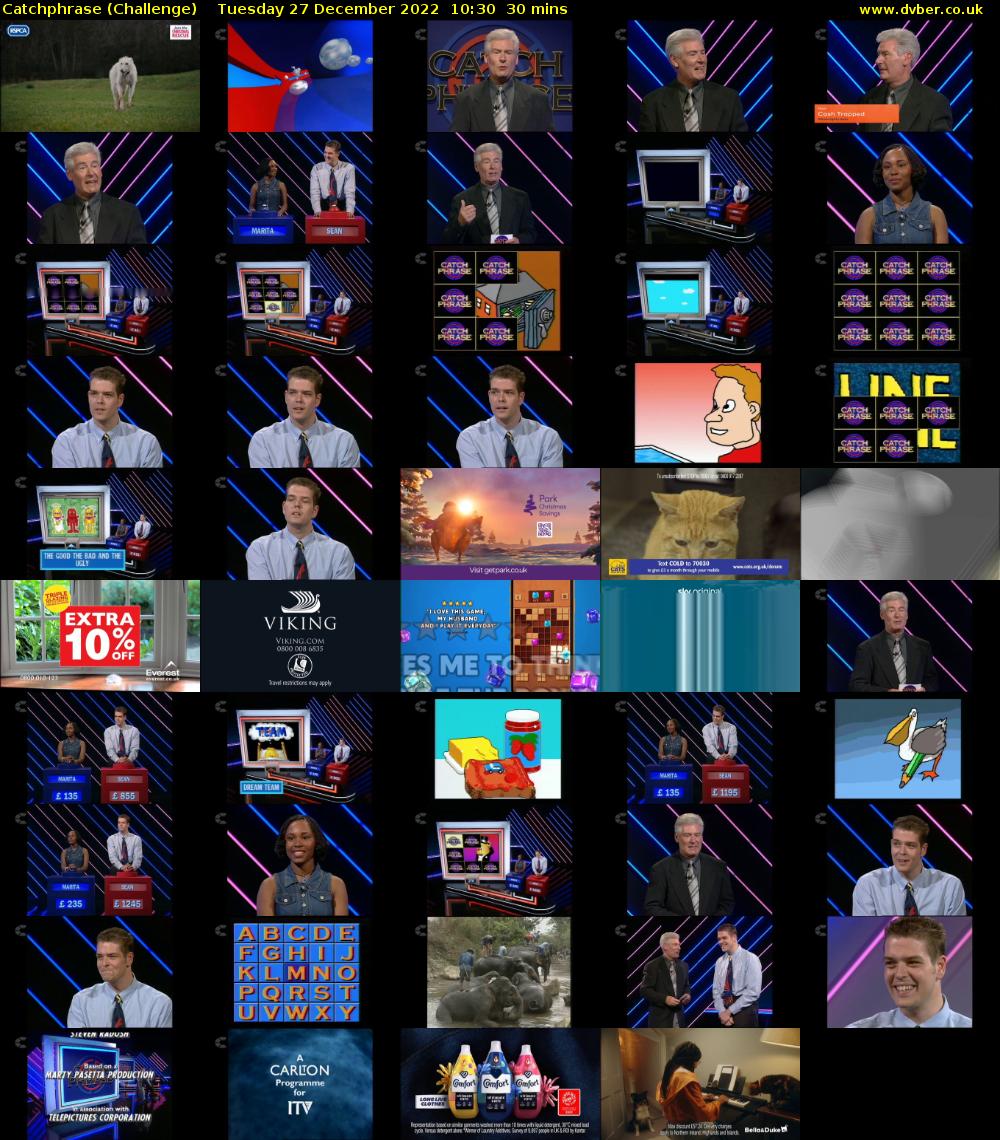 Catchphrase (Challenge) Tuesday 27 December 2022 10:30 - 11:00