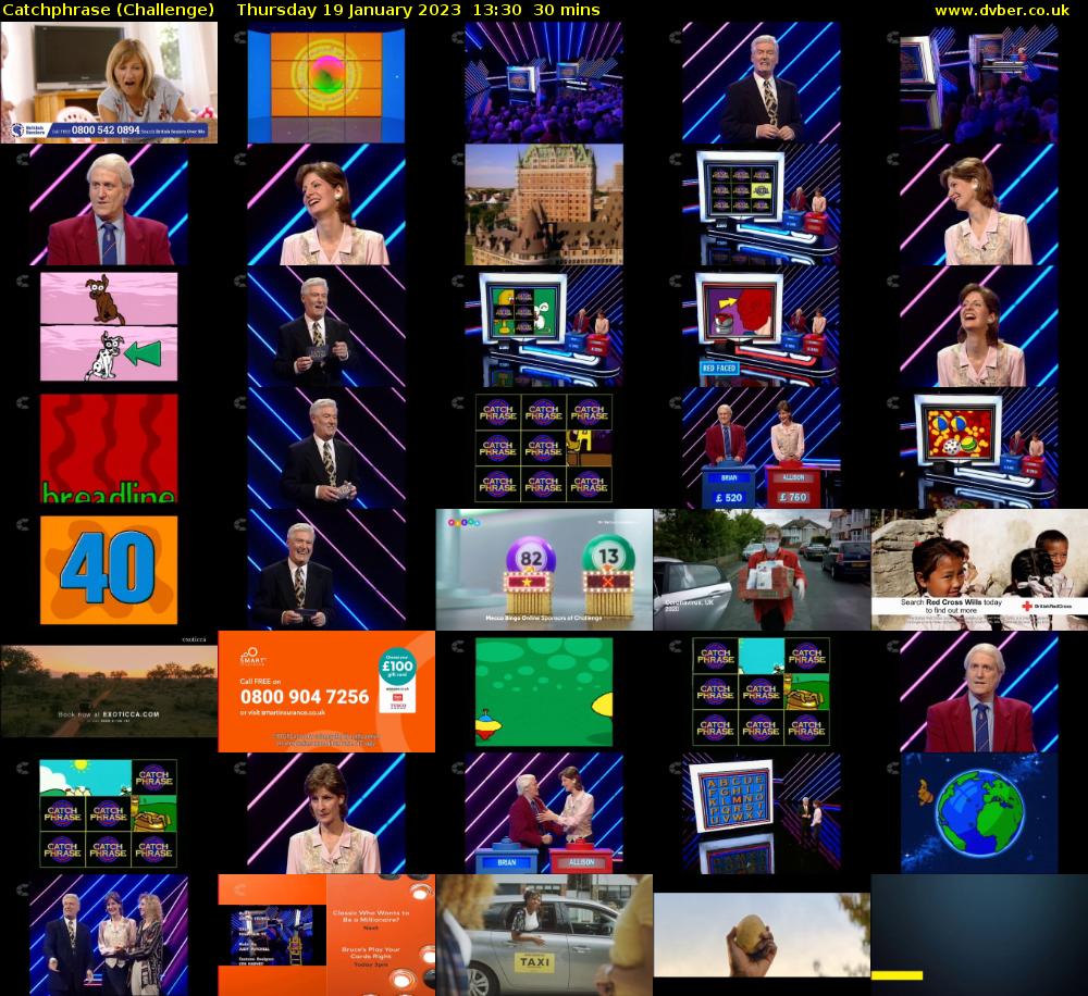 Catchphrase (Challenge) Thursday 19 January 2023 13:30 - 14:00