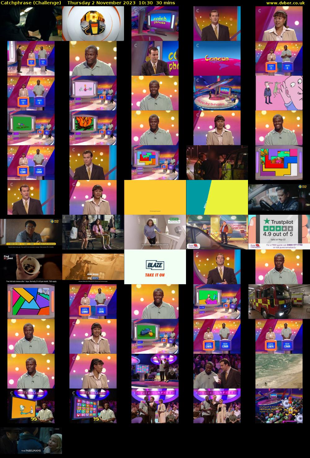 Catchphrase (Challenge) Thursday 2 November 2023 10:30 - 11:00