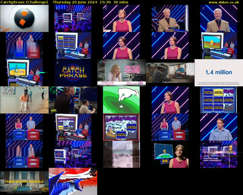 Catchphrase (Challenge) Thursday 20 June 2024 15:30 - 16:00