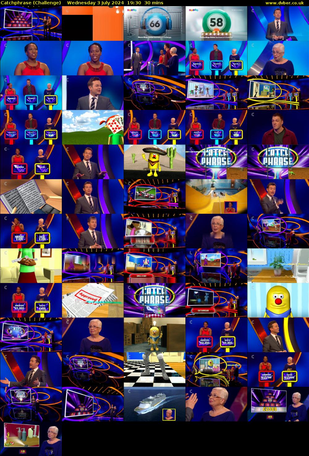 Catchphrase (Challenge) Wednesday 3 July 2024 19:30 - 20:00