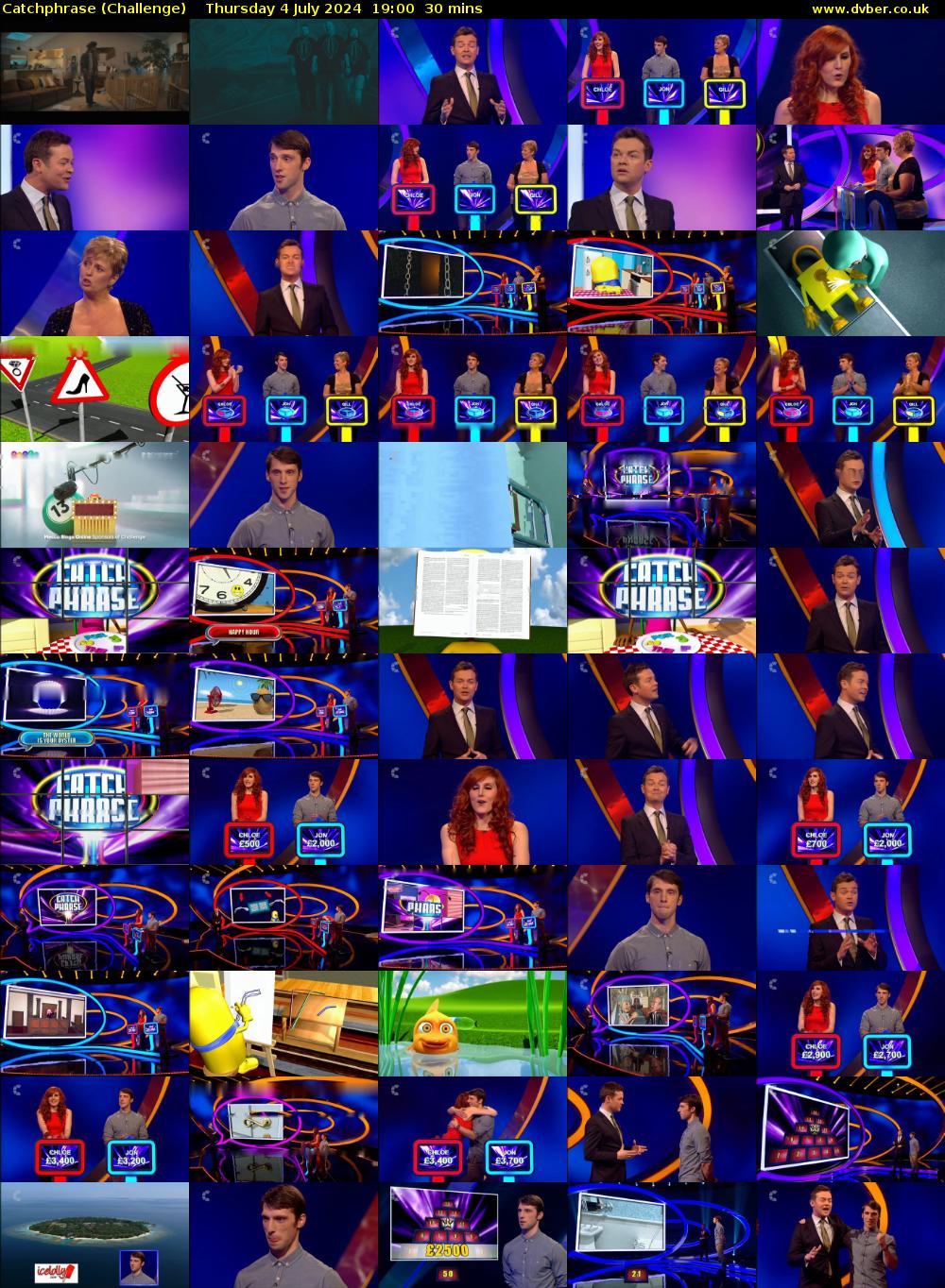 Catchphrase (Challenge) Thursday 4 July 2024 19:00 - 19:30