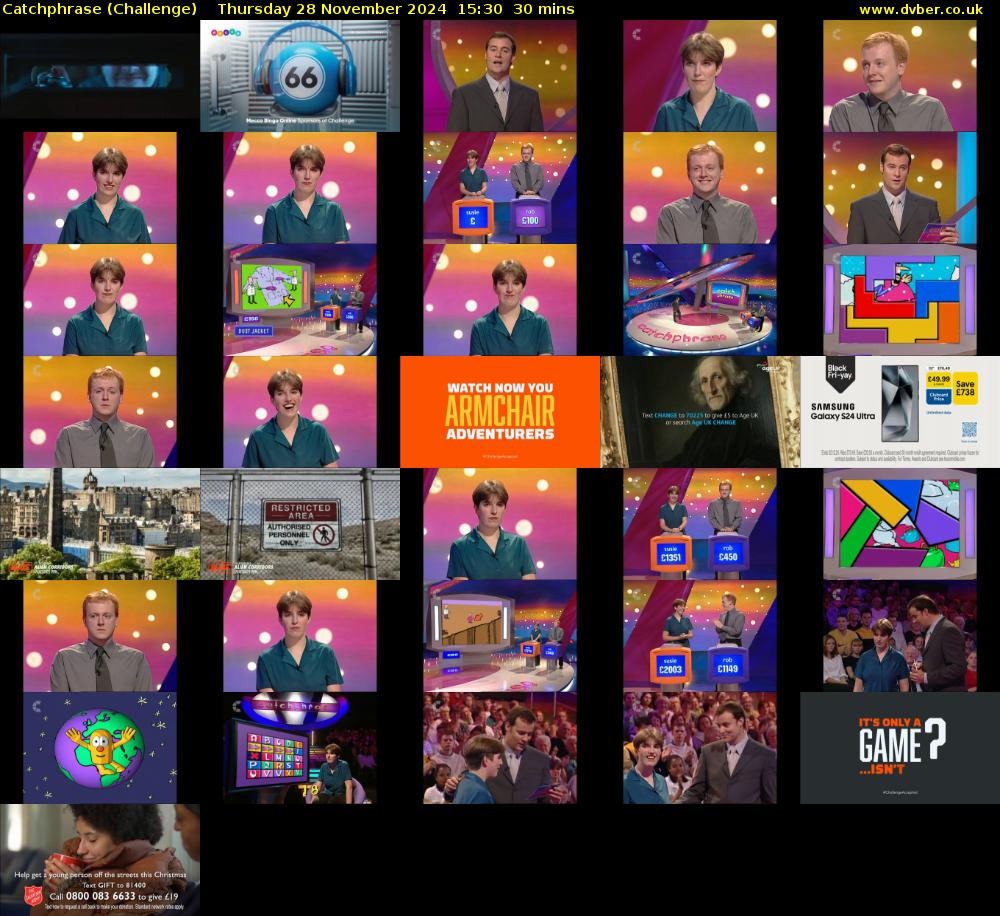 Catchphrase (Challenge) Thursday 28 November 2024 15:30 - 16:00