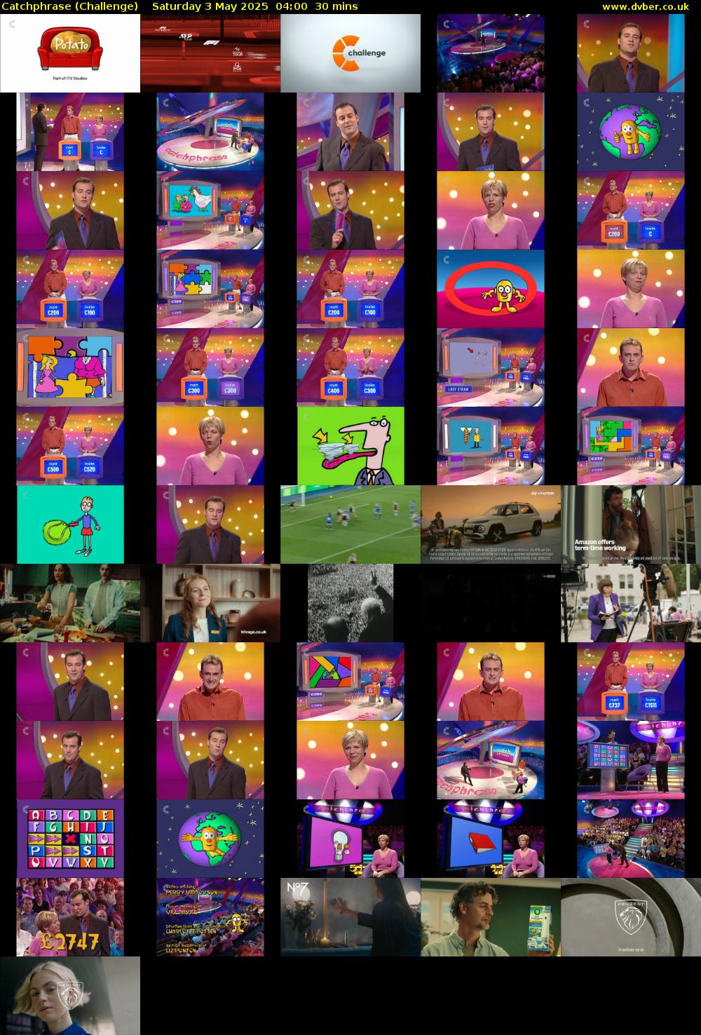 Catchphrase (Challenge) Saturday 3 May 2025 04:00 - 04:30