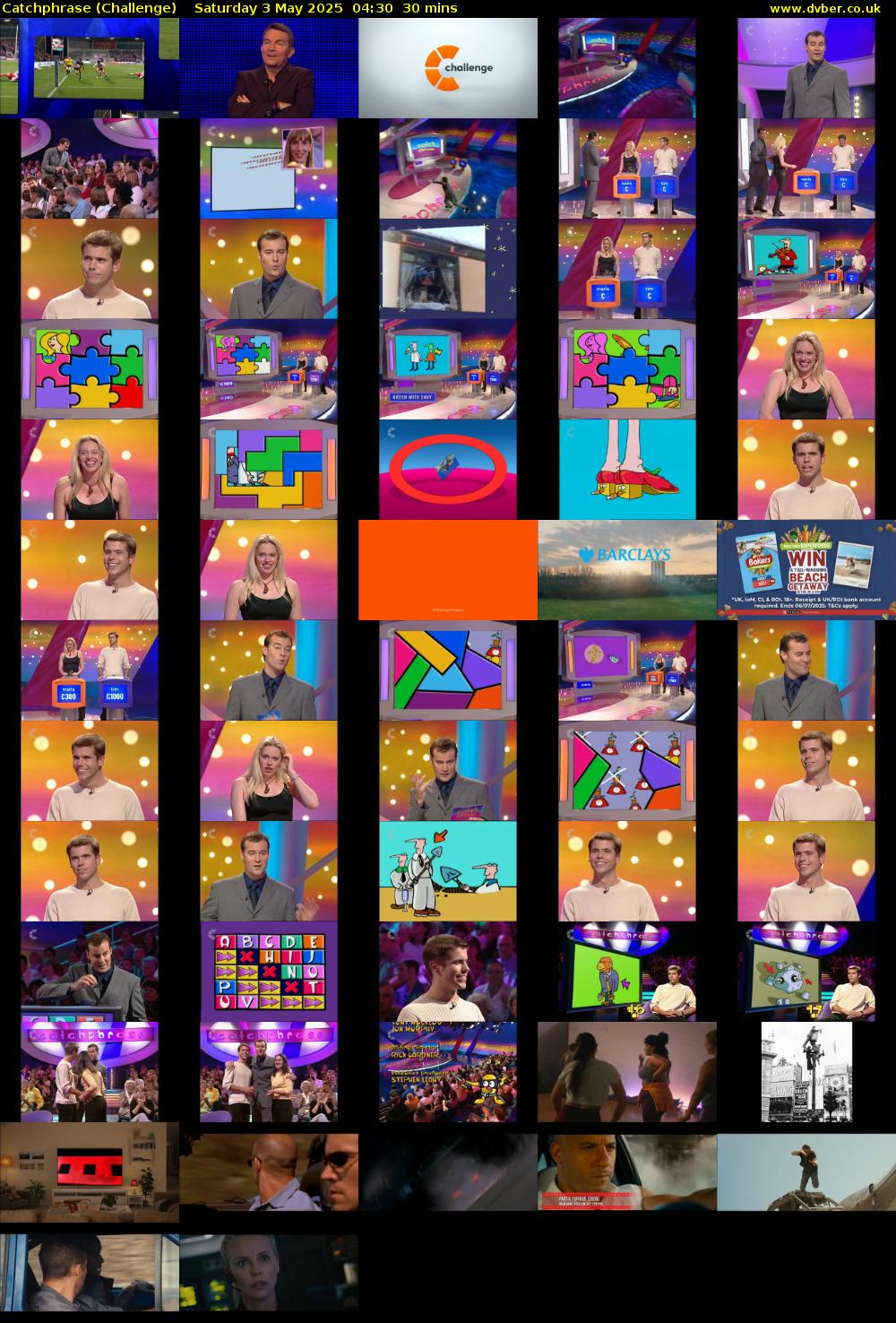 Catchphrase (Challenge) Saturday 3 May 2025 04:30 - 05:00