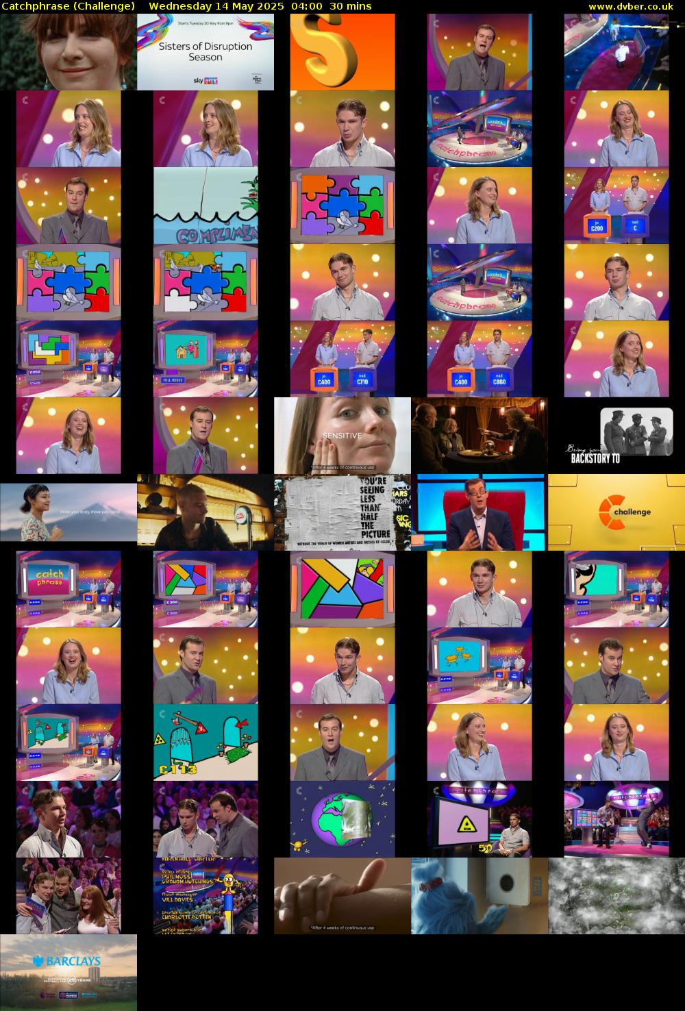 Catchphrase (Challenge) Wednesday 14 May 2025 04:00 - 04:30