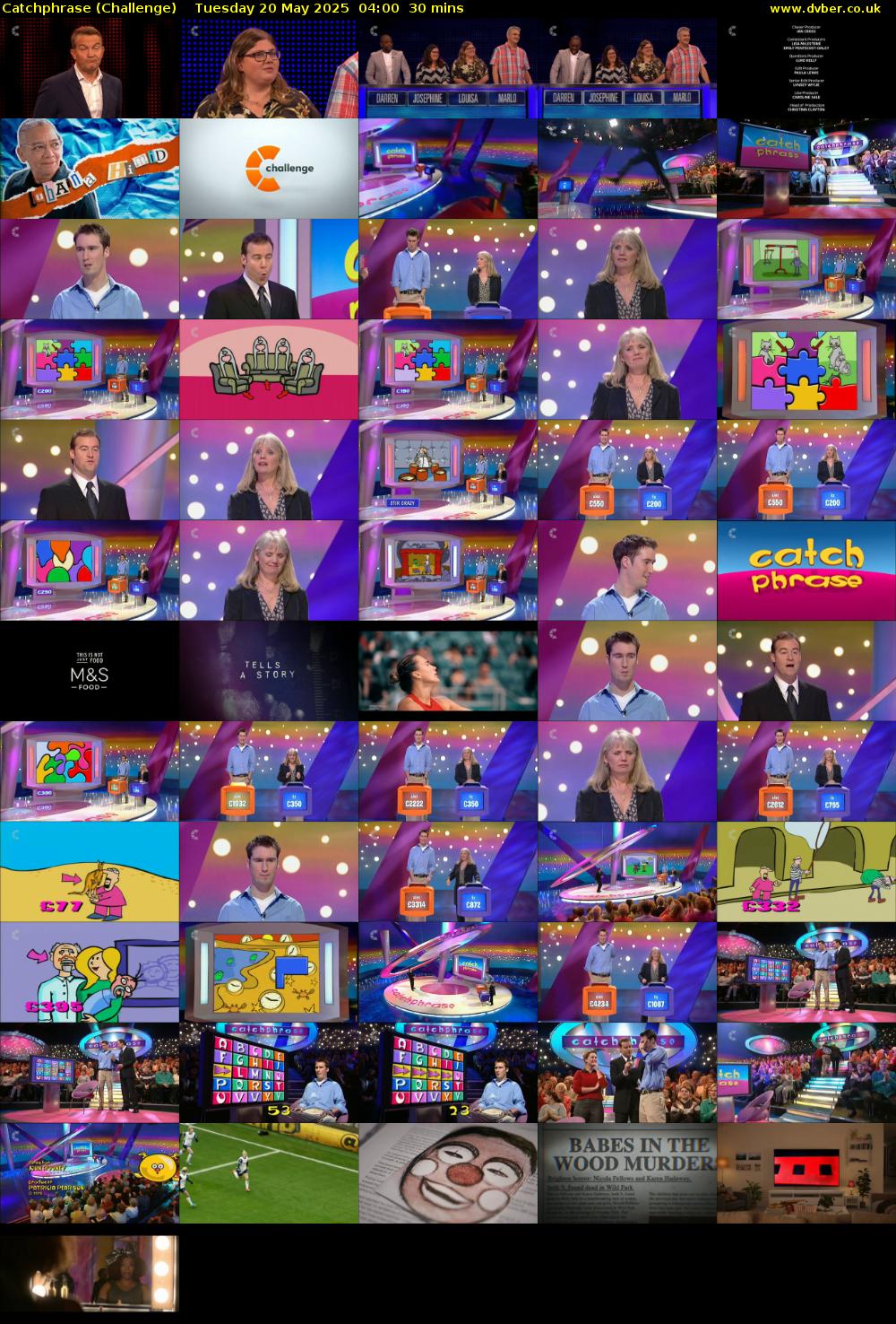 Catchphrase (Challenge) Tuesday 20 May 2025 04:00 - 04:30