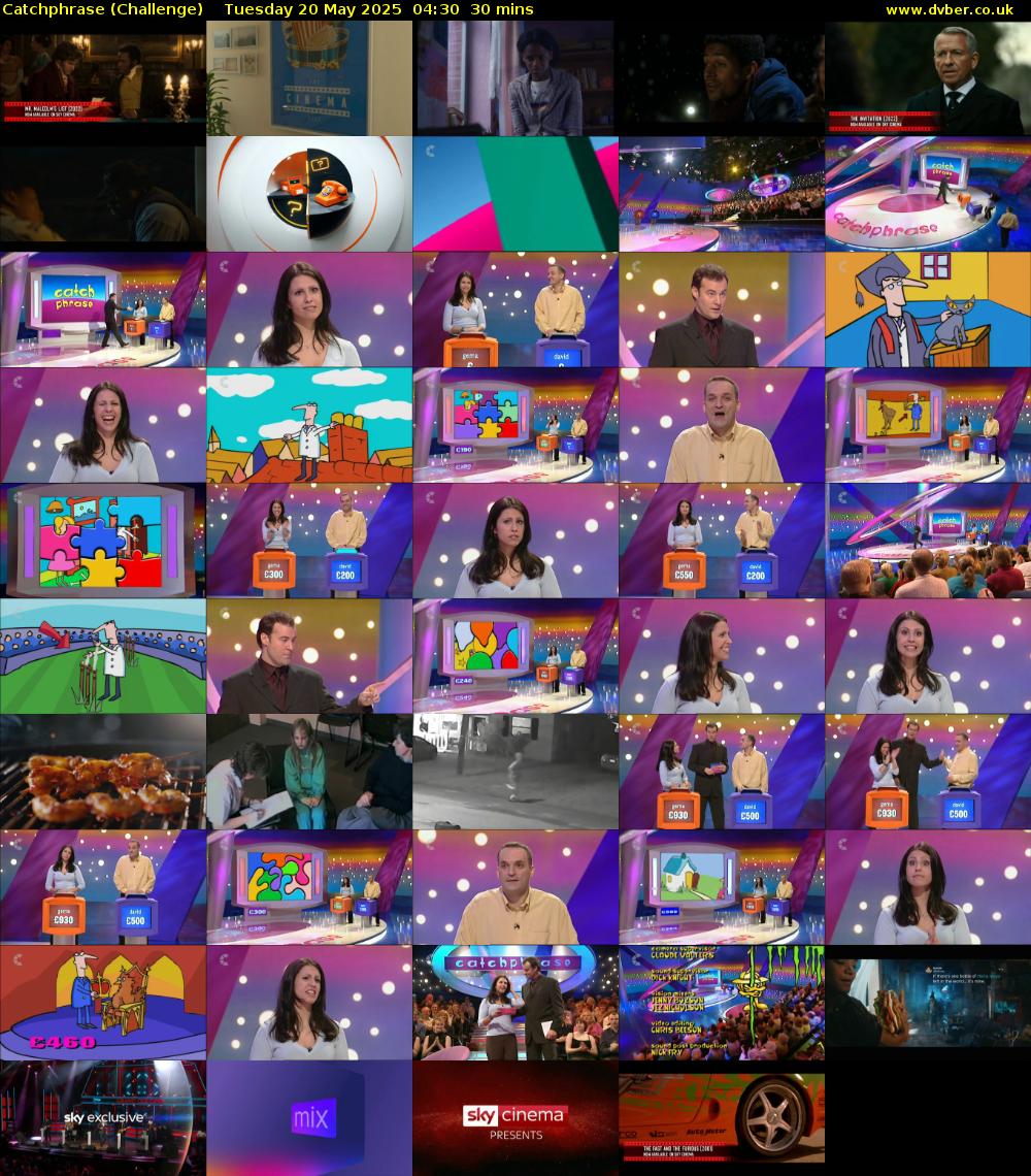 Catchphrase (Challenge) Tuesday 20 May 2025 04:30 - 05:00